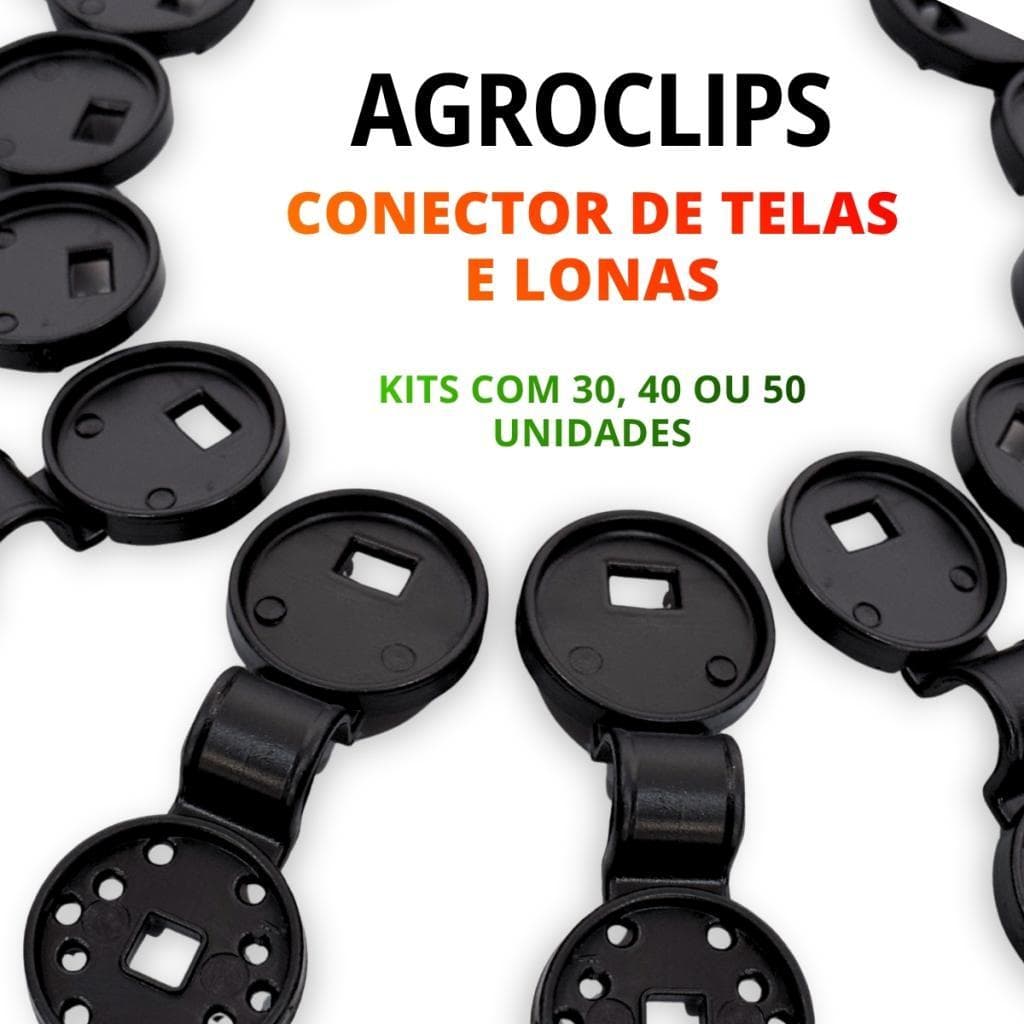 Kit 30 40 50 Presilha Agroclips Clip Prendedor Fixação Sombrite Tela Lona Sem Ilhós Jardim Garagem
