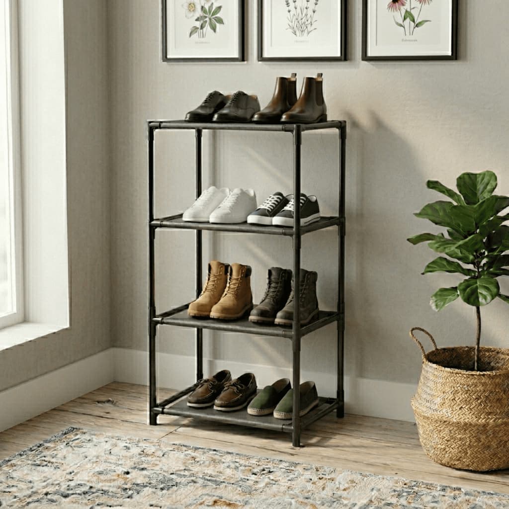 Sapateira 4 Níveis Organizador de Sapatos Compacto Fácil Montagem