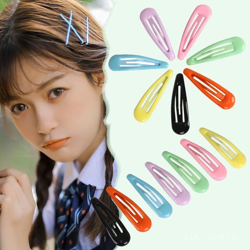 Clips de cabelo de metal ondulados no atacado, clipes laterais fofos em cores vibrantes para franjas de meninas, clipes