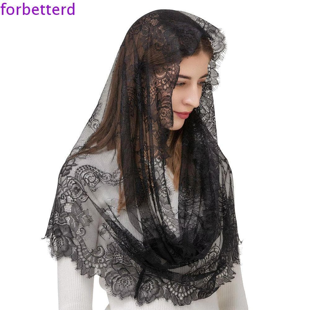 Véu De Renda  , Mantilla De Noiva Preto E Branco Estilo Espanhol , Cobertura Elegante Para Cabeça Em Massa Lat