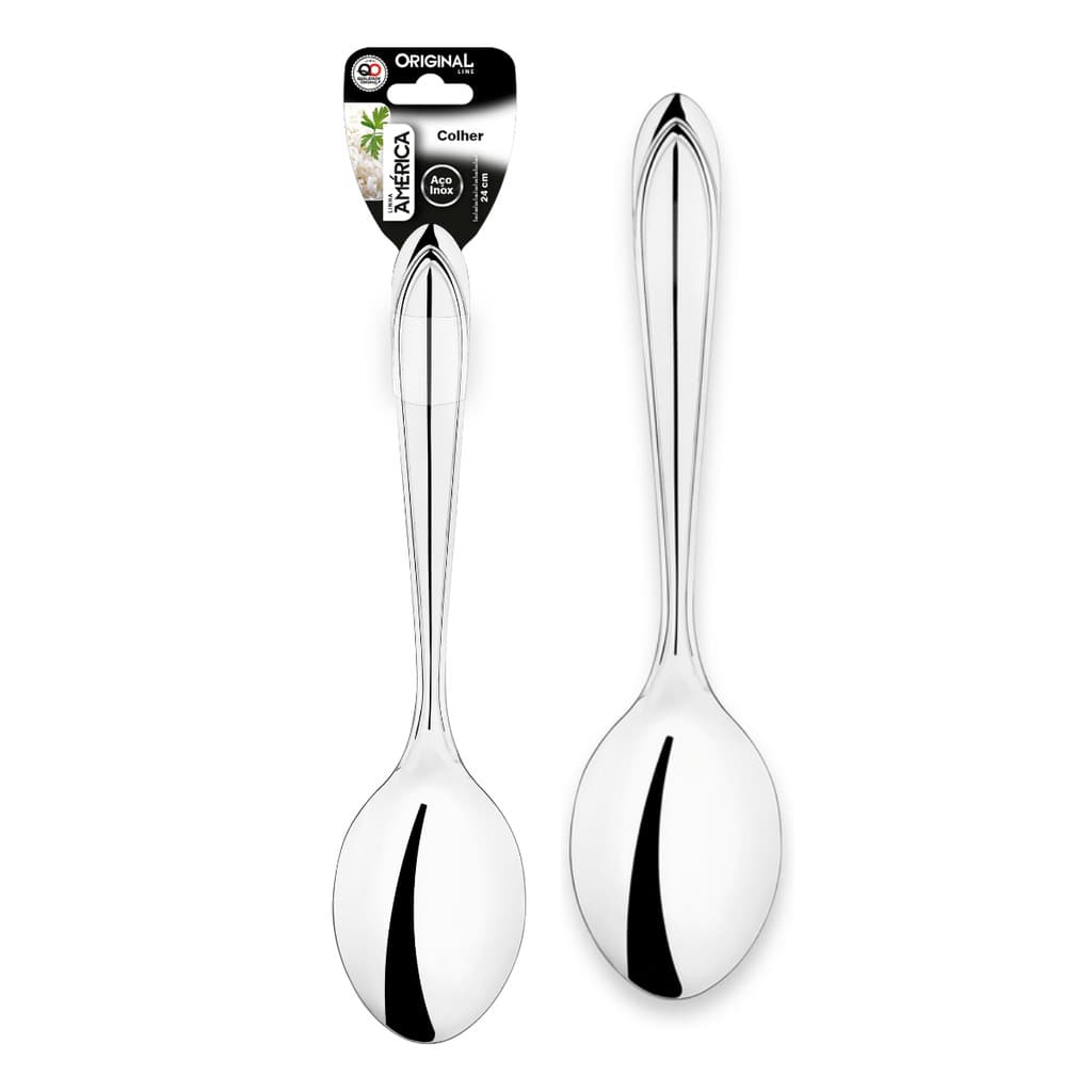 Colher De Arroz Aço Inox 24,5cm Servir Arroz Cozinha