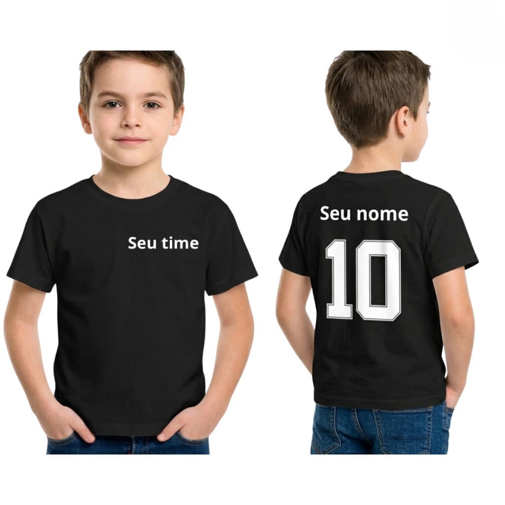 Camisa de Time Infantil com Nome Personalizado - Vários Clubes