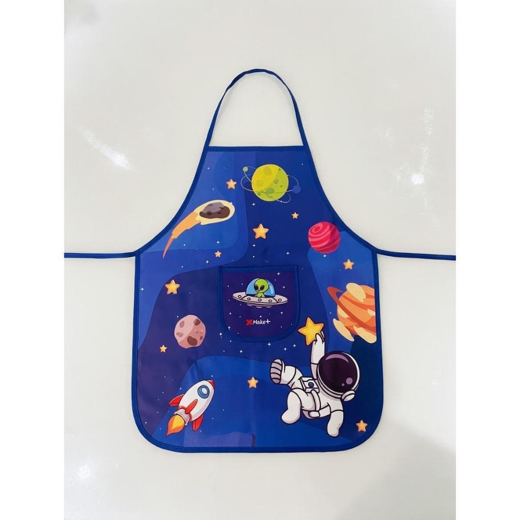 Avental Infantil Impermeável Tema Espaço Astronauta com Bolso – Proteção para Pintura e Atividades Escolares
