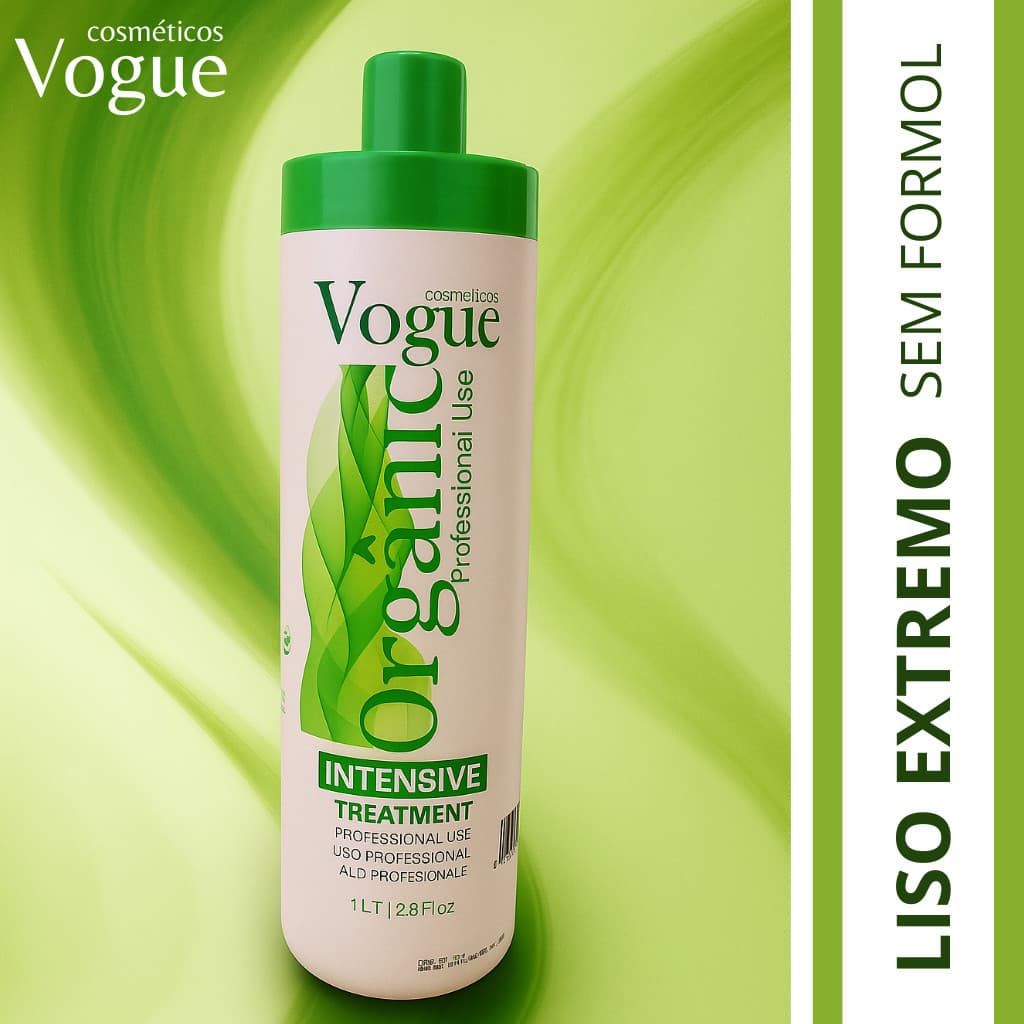 Progressiva sem formol profissional 1L Vogue Cosmeticos Organica - Liso Sem danos