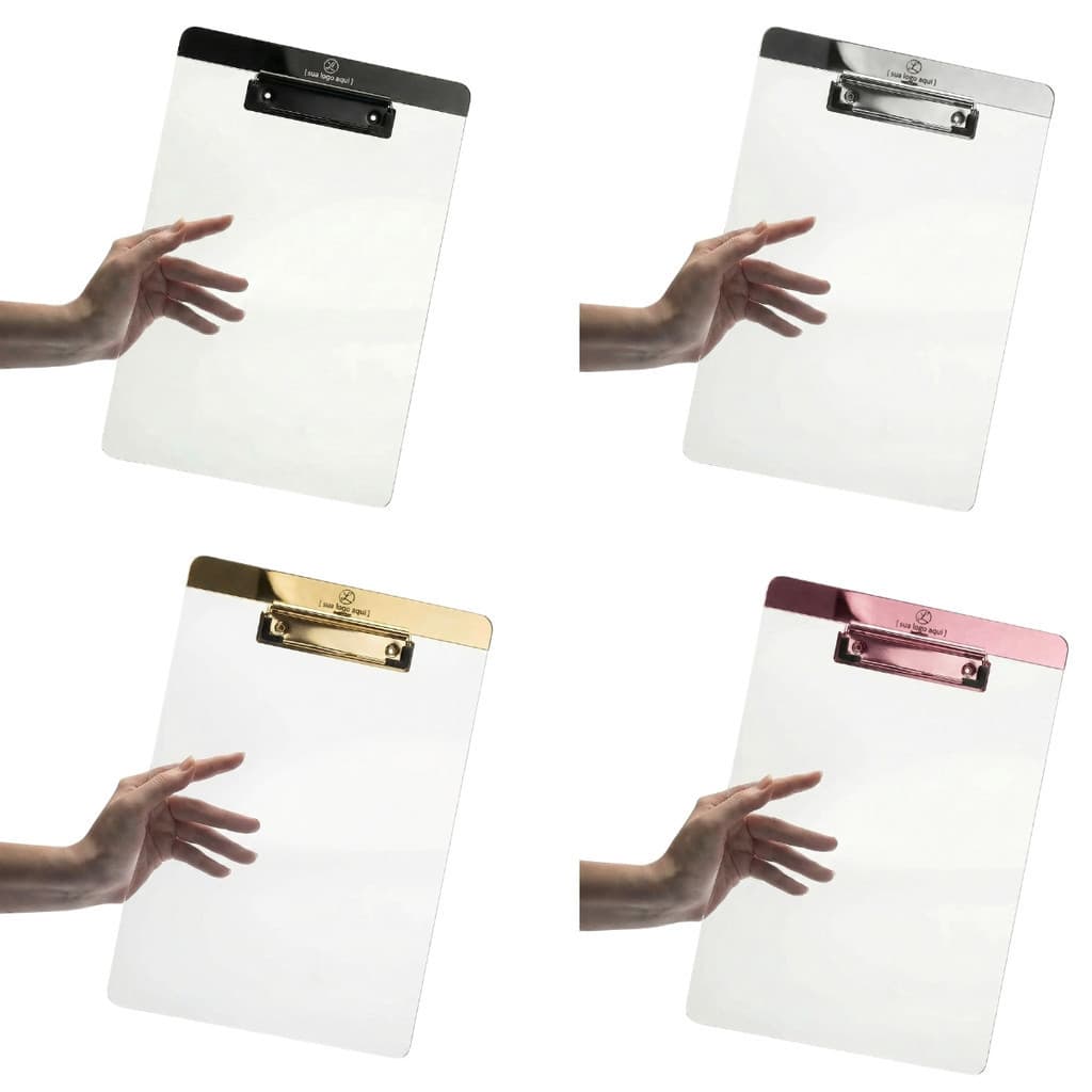 Prancheta  Comercial Papel A4 Espelhada Recepção Escrita Prendedor Eventos Personalizada Formulários