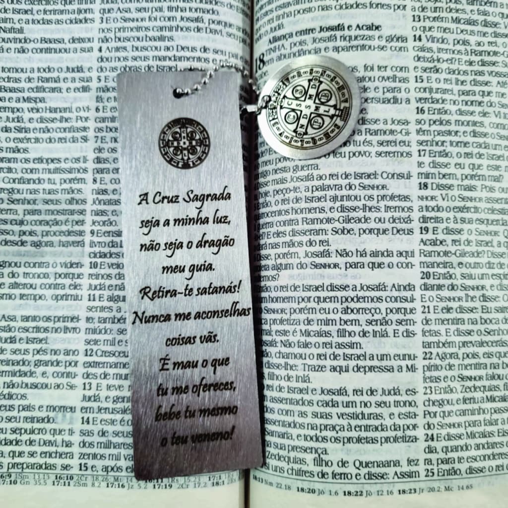 Kit 5 Marca Página Personalizado São Bento - Papelaria Católica Ideal para Bíblia e Missa