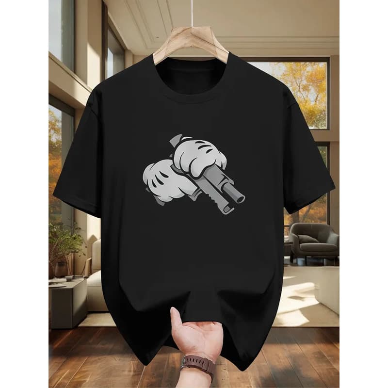 Camiseta De Manga Curta De Algodão Killer Print Moda Todos Os Tipos De Casual Respirável Macio Confortável