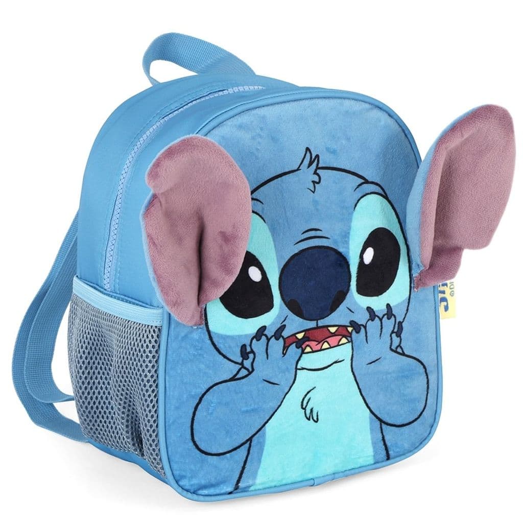 Lancheira Stitch Pelúcia e Orelhas 3D Azul UP4YOU - Disney Oficial - Design Premium