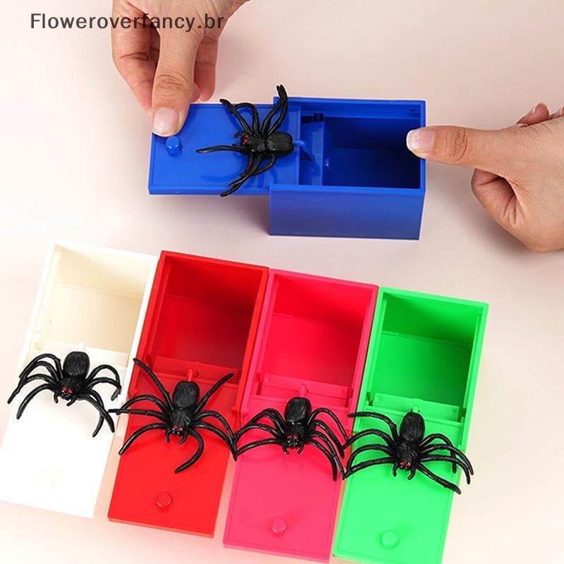 HGKJ 1 Peça Caixa de Horror Oculta de Aranha Brinquedo de Halloween Caixa de Horror Brincadeira Burlin 0XJY