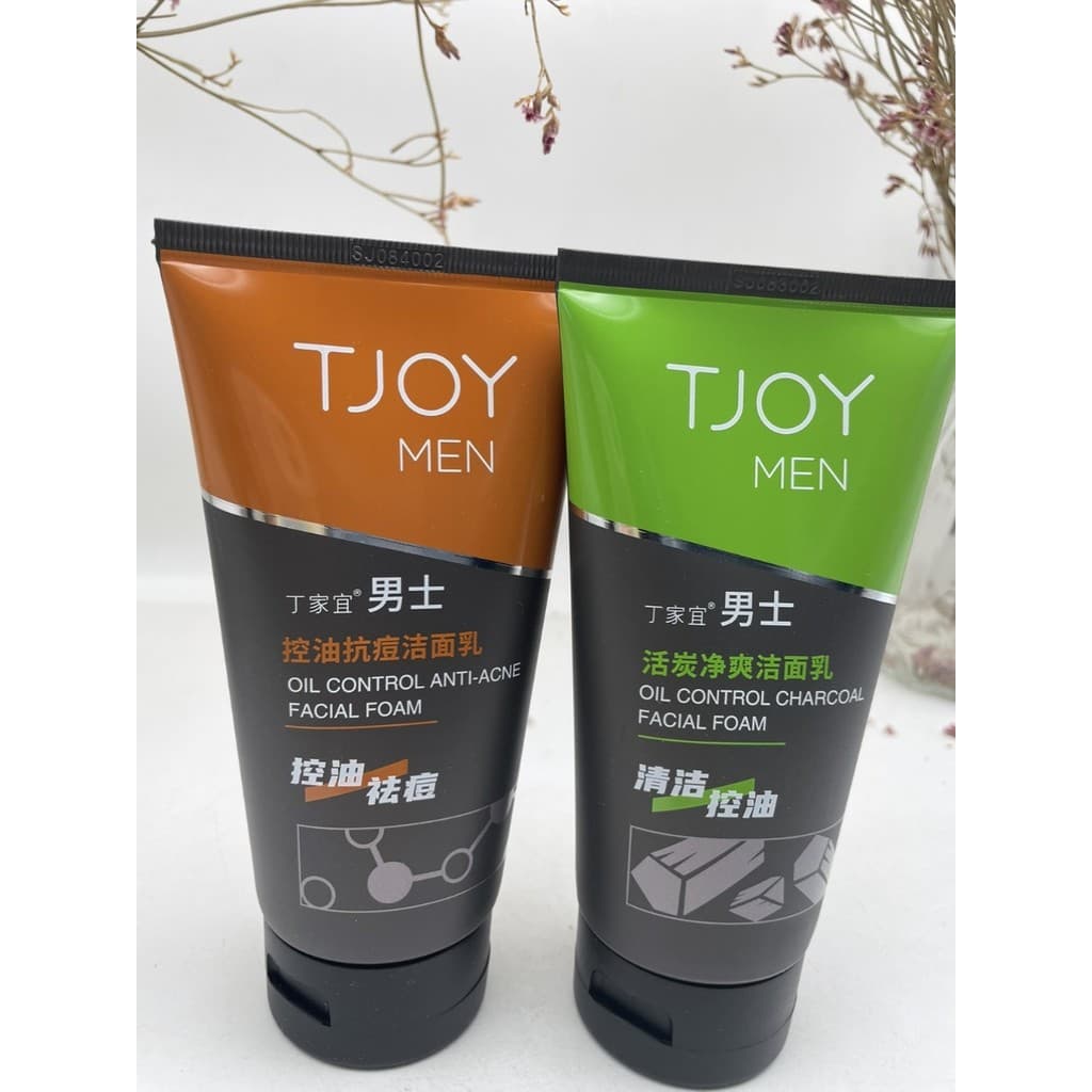 Dingjiayi limpador facial de limpeza de carvão ativado masculino 120g controle de óleo hidratante limpador facial Anti-A