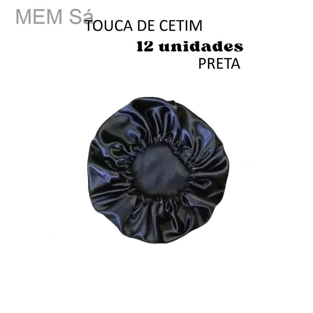 Kit Touca de Cetim 12 unidades pretaTWB4