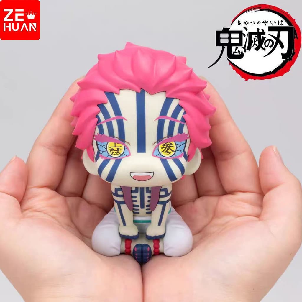10cm Anime Demon Slayer Akaza Modelo Figura De Ação Bonco brinquedo Presente