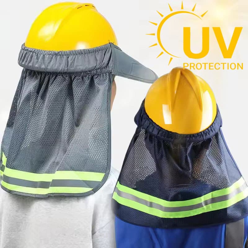 Capacete De Segurança De Verão Capa De Chapéu De Proteção Solar-Para Canteiro De Obras Lenço De Guarda-Sol-Com Cinto Ref