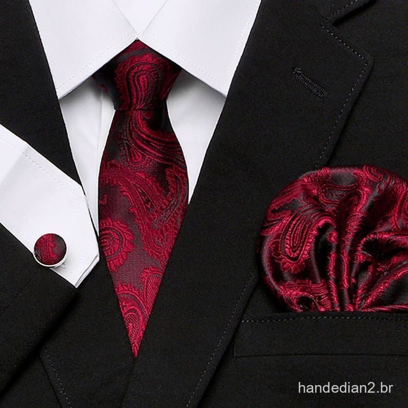 Conjunto de três peças de gravata masculina estilo europeu e americano