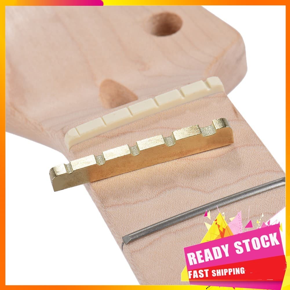 Gfgfgfgg Pre-slotted Brass String Nut for 5-string Electric Bass Guitar Part Replacement 45 x 3.5 6-5mm