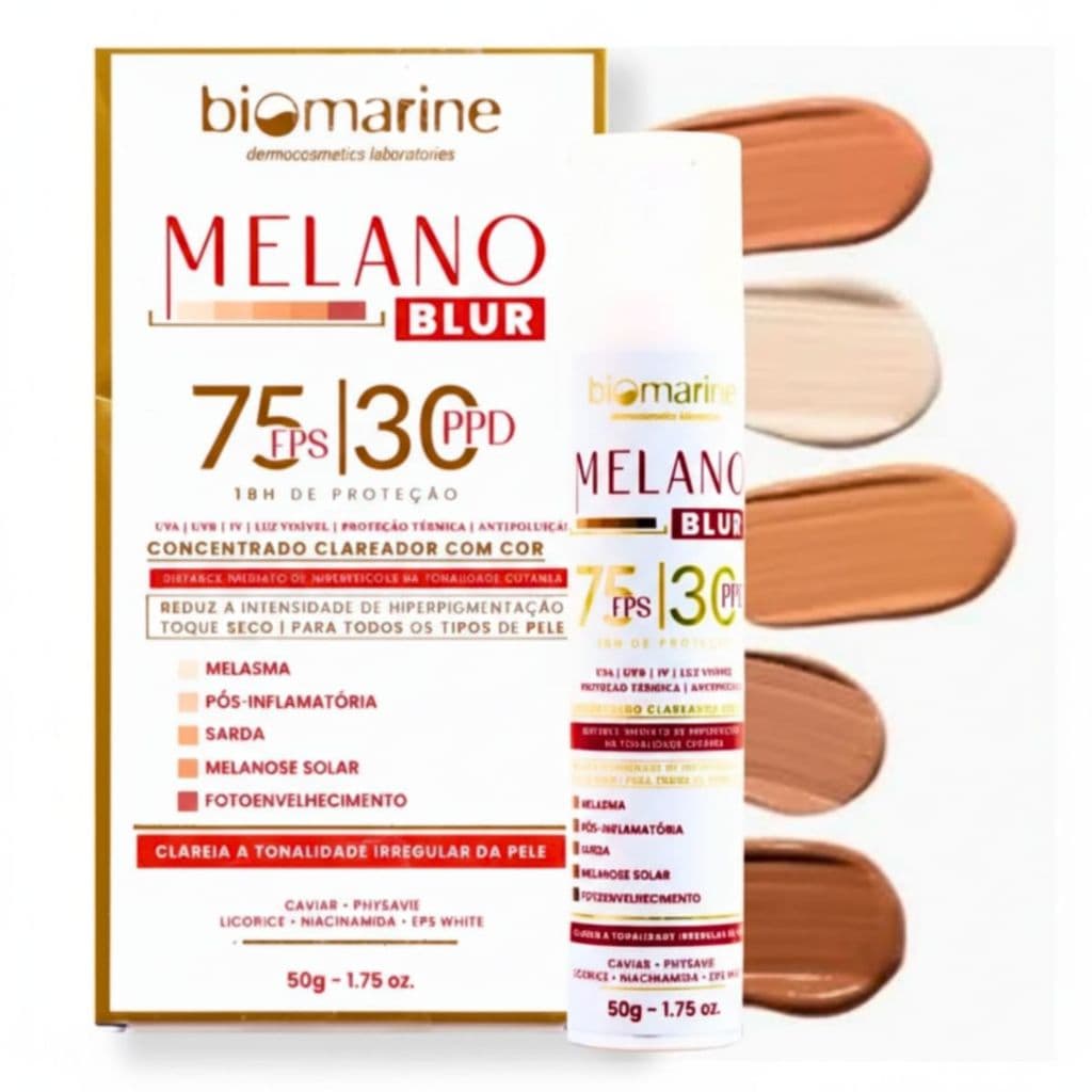 Protetor Com Base Cosmobeauty Melano Blur Fps 75 Natural Antimanchas Clareador Facial Alta Cobertura