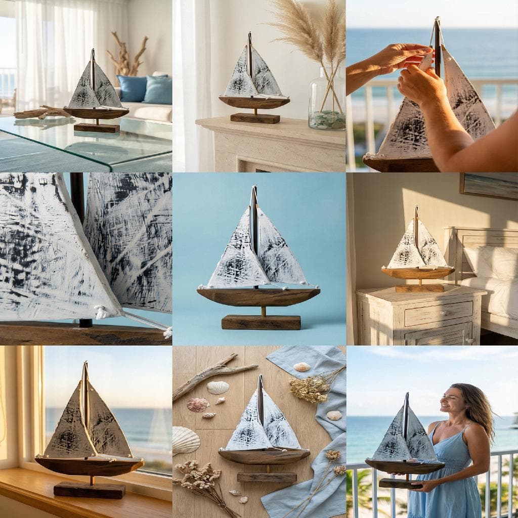 Barco Decorativo Rústico em Madeira de Reuso