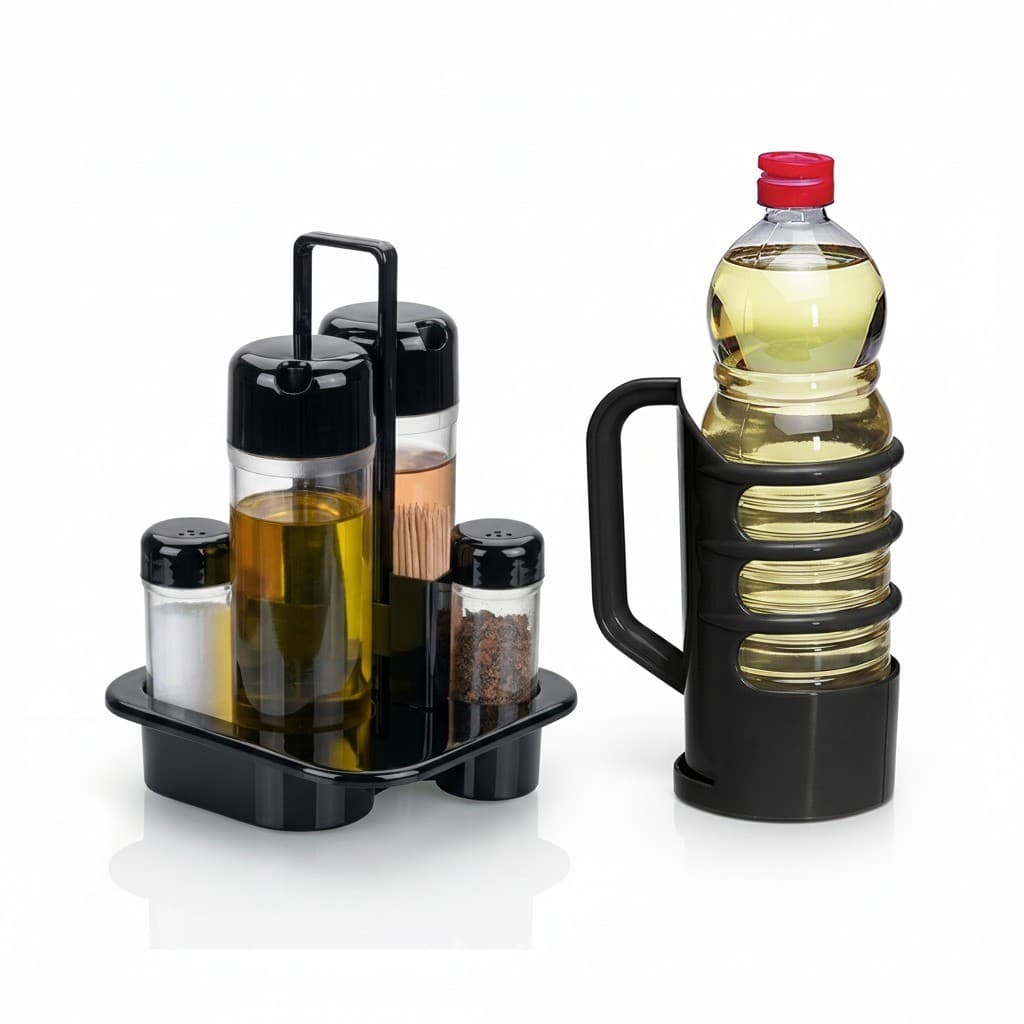 Galheteiro Para Restaurante Lanchonete E Área Gourmet 5 Pçs + Brinde Porta Óleo Resistente