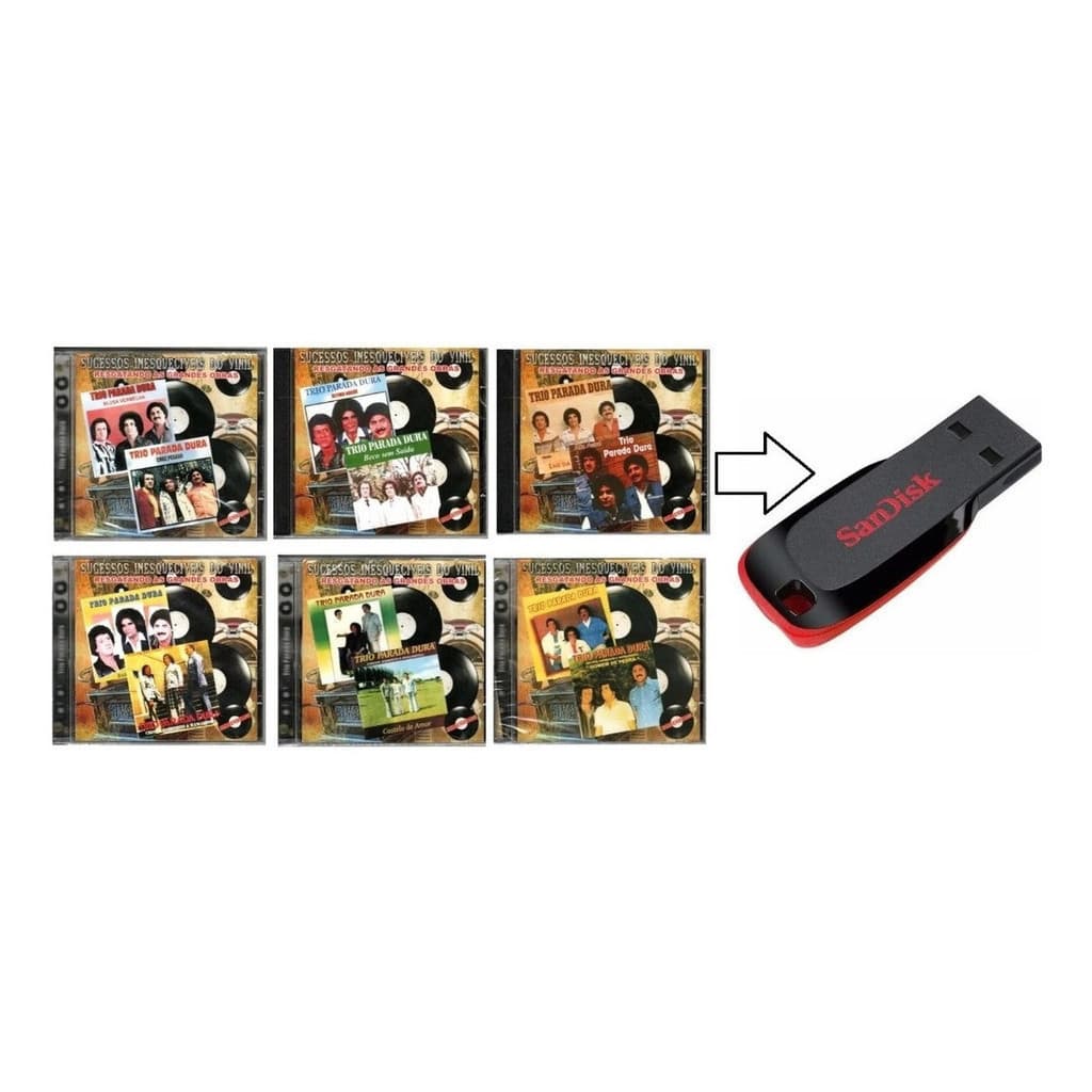 6 Cd Trio Parada Dura - Sucessos Do Vinil Gravado Em Pendriv + brinde especial incluso