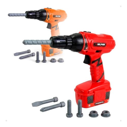 Ferramenta Infantil Furadeira Parafusadeira Brinquedo Pilha Diversão e Aprendizado