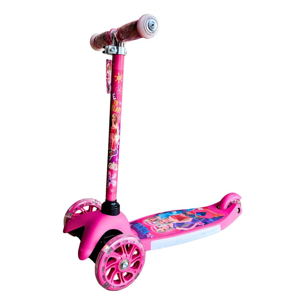 Patinete para Crianças Barbie – Modelo Rosa com Luz e Música