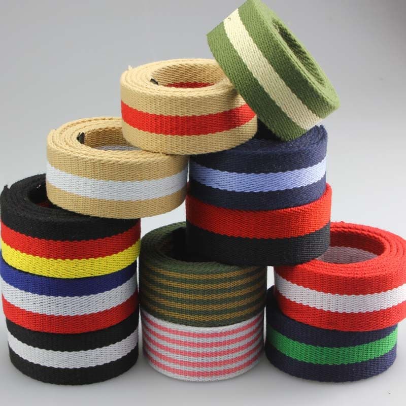 Largura 3.8cm colorido sarja cinto poliéster algodão Webbing cinto de lona pano cinto de bagagem mochila cinto espessura