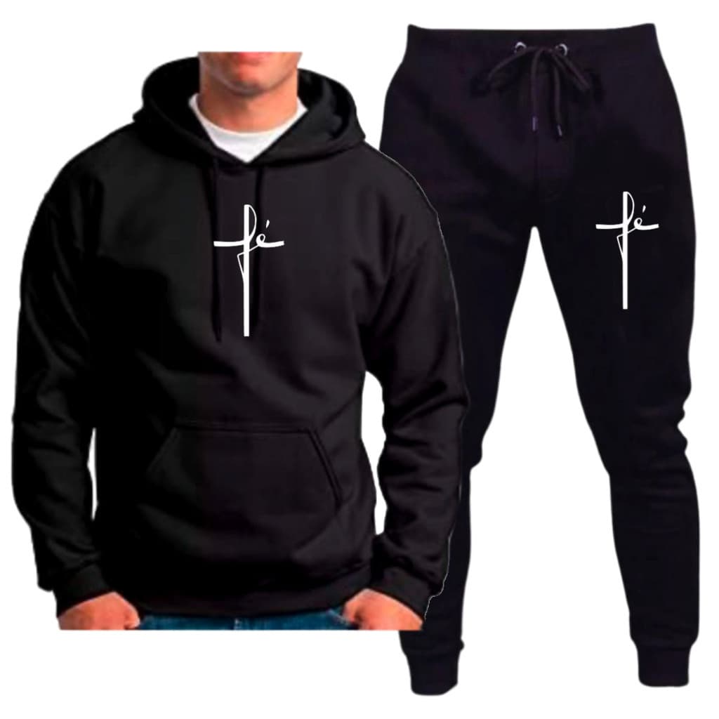 Kit Blusa + Calça Conjunto Moletom Flanelado Fé Religião Oferta Unissex