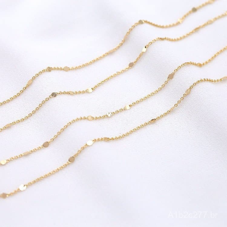Corrente O com disco banhado a ouro 14K e cobre, ecológica e com retenção de cor, para brincos, pulseiras, colares e mat