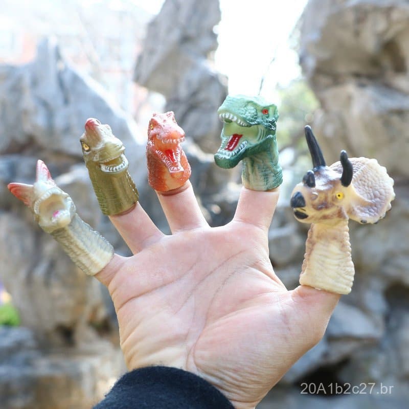 Fantoche de dedo de dinossauro para interação entre pais e filhos, modelo realista de dinossauro para jogos, mercadoria