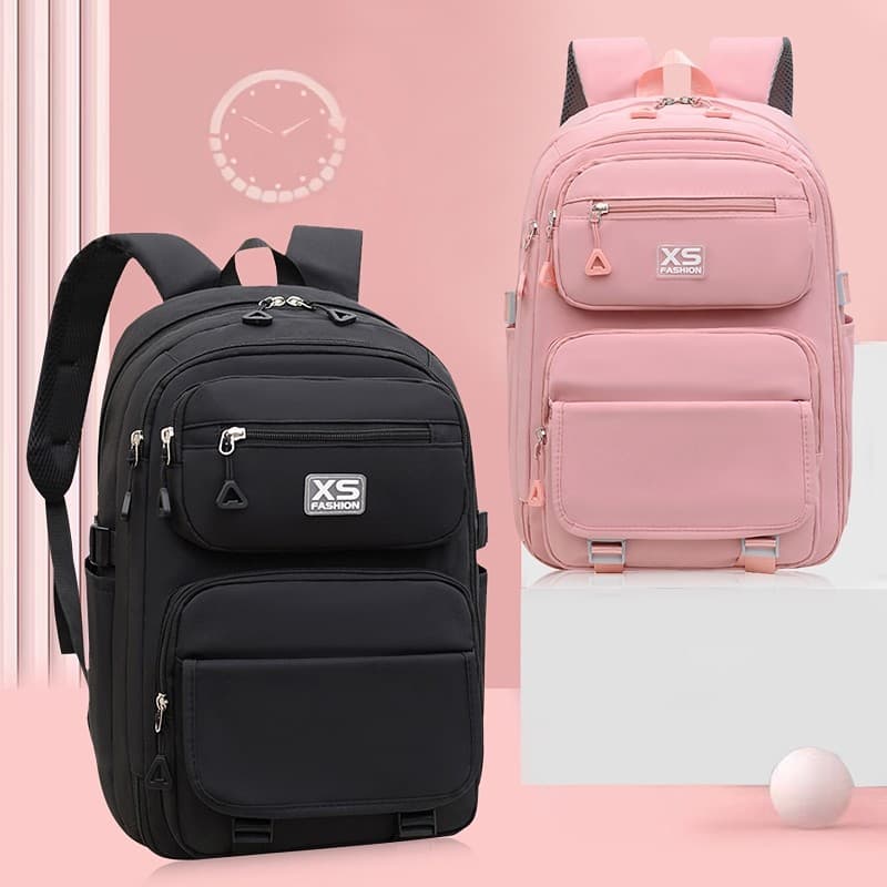 Mochila Feminina Escolar Grande Capacidade de nylon Impermeável(9001)