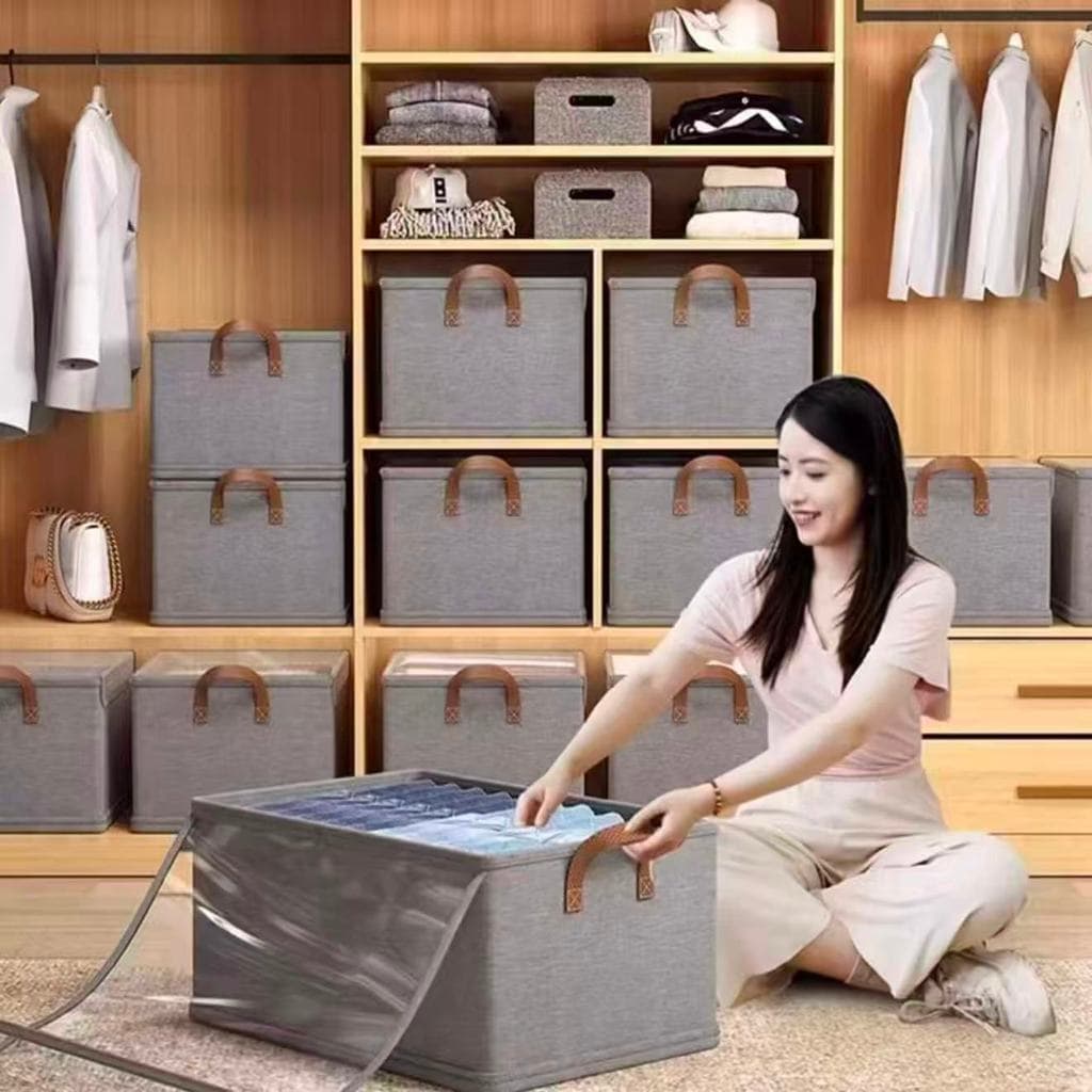 Caixa Organizadora Dobrável com Tampa | TNT Resistente & EcológicoWJ-013