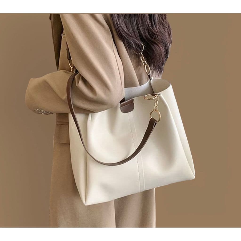 Bolsa Tote Feminina de Grande Capacidade — Estilo Casual, Ombro e Mão, Ideal para Estudantes