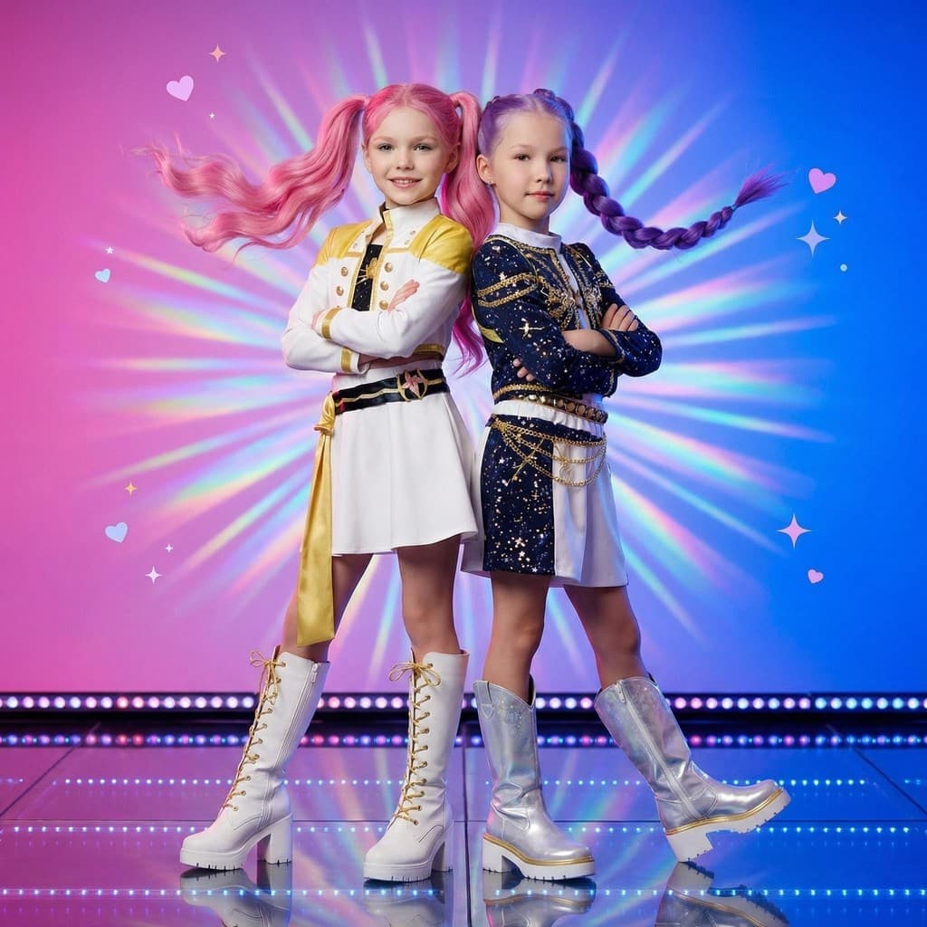 Fantasia Infantil K-POP Estilo Ídolo / Roupas Rumi Mira Zoey para Crianças