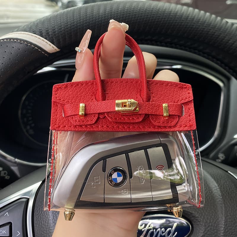 Mini Bolsa Chaveiro Feminina Multiúso Luxo Couro PU Porta Moedas Cartão Chave Carro Design Premium Portátil Várias Cores