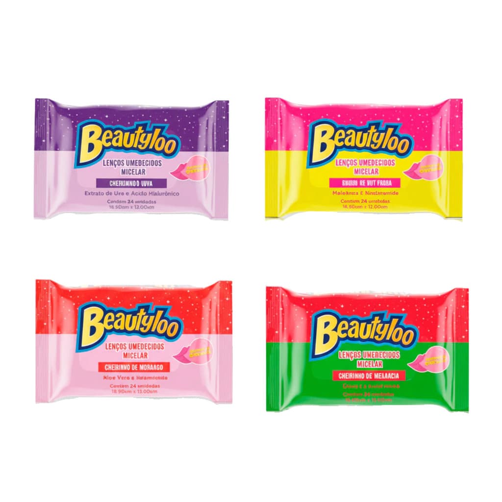 Lenço Demaquilante Beautyloo Remove Maquiagem Prova Água Face Beautiful Cheiro De Chiclete