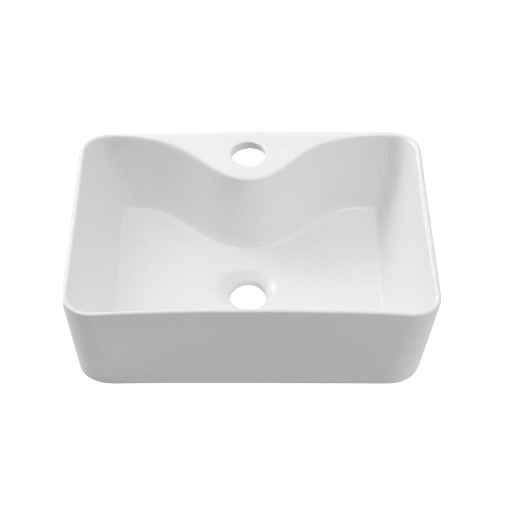Cuba de Apoio Slim Retangular Sem Válvula para Banheiro Louça Cerâmica 40x30cm Cornalina Pingoo - Branco