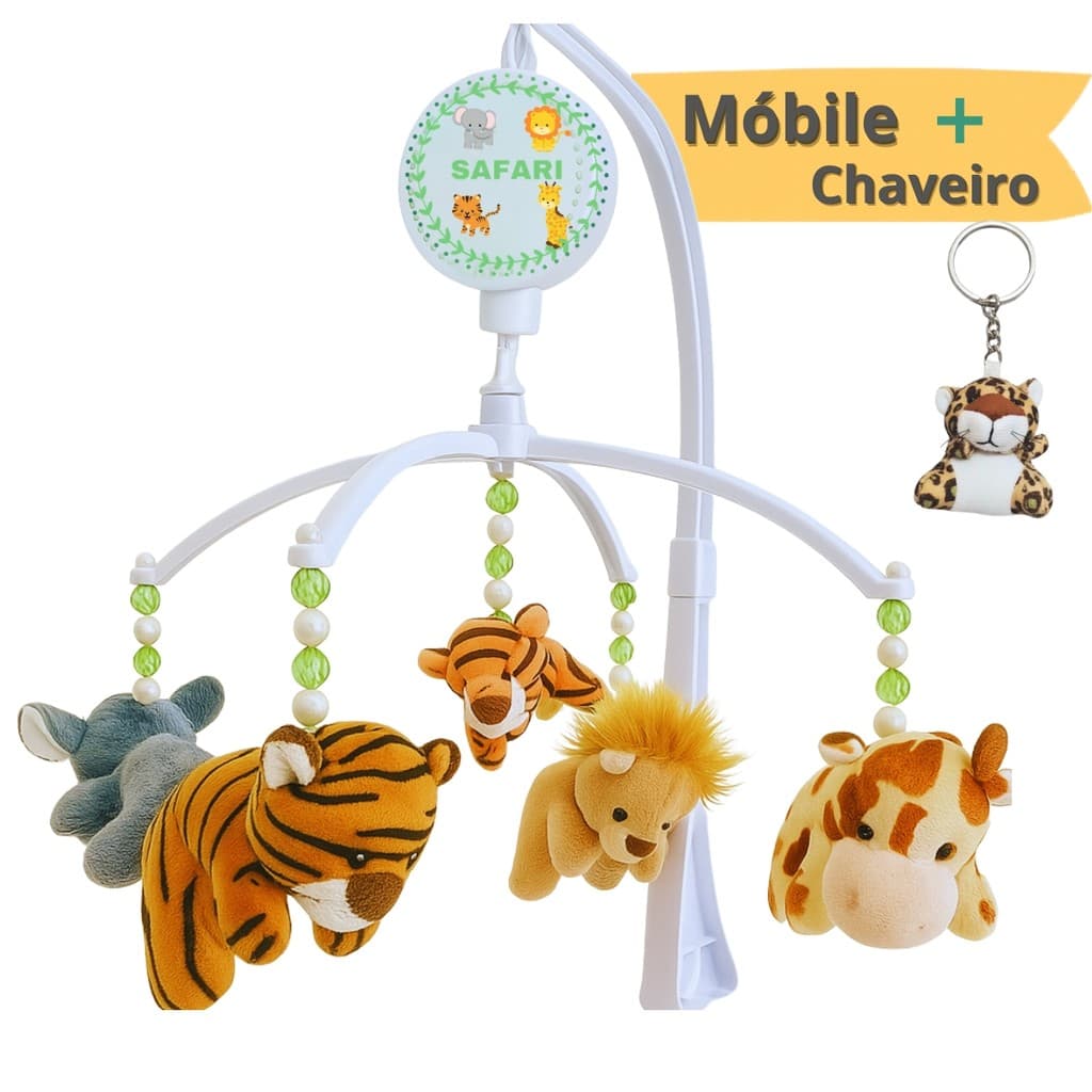 Mobile Para Berço Bebês Musical Safari Animais da Floresta