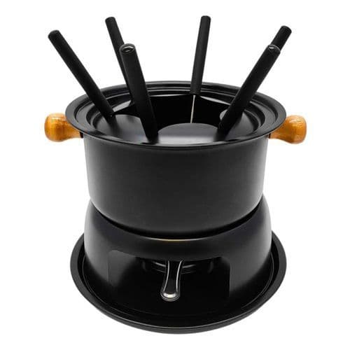 Aparelho Fondue 11 Pecas 6 Pessoas Panela Chocolate Queijo Antiaderente Completo Jantar Romântico