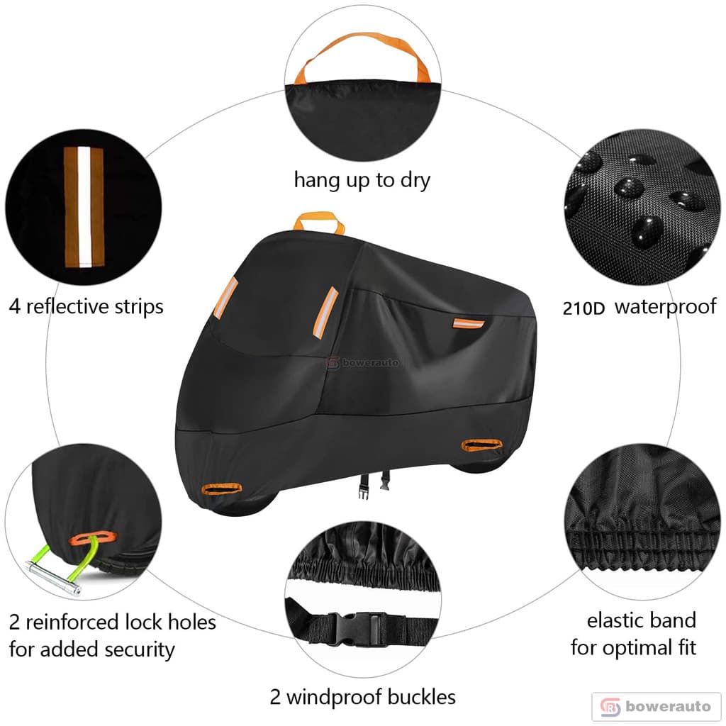 Capa para Moto 210D Oxford Impermeável Proteção UV Antipoeira com Trava BL01