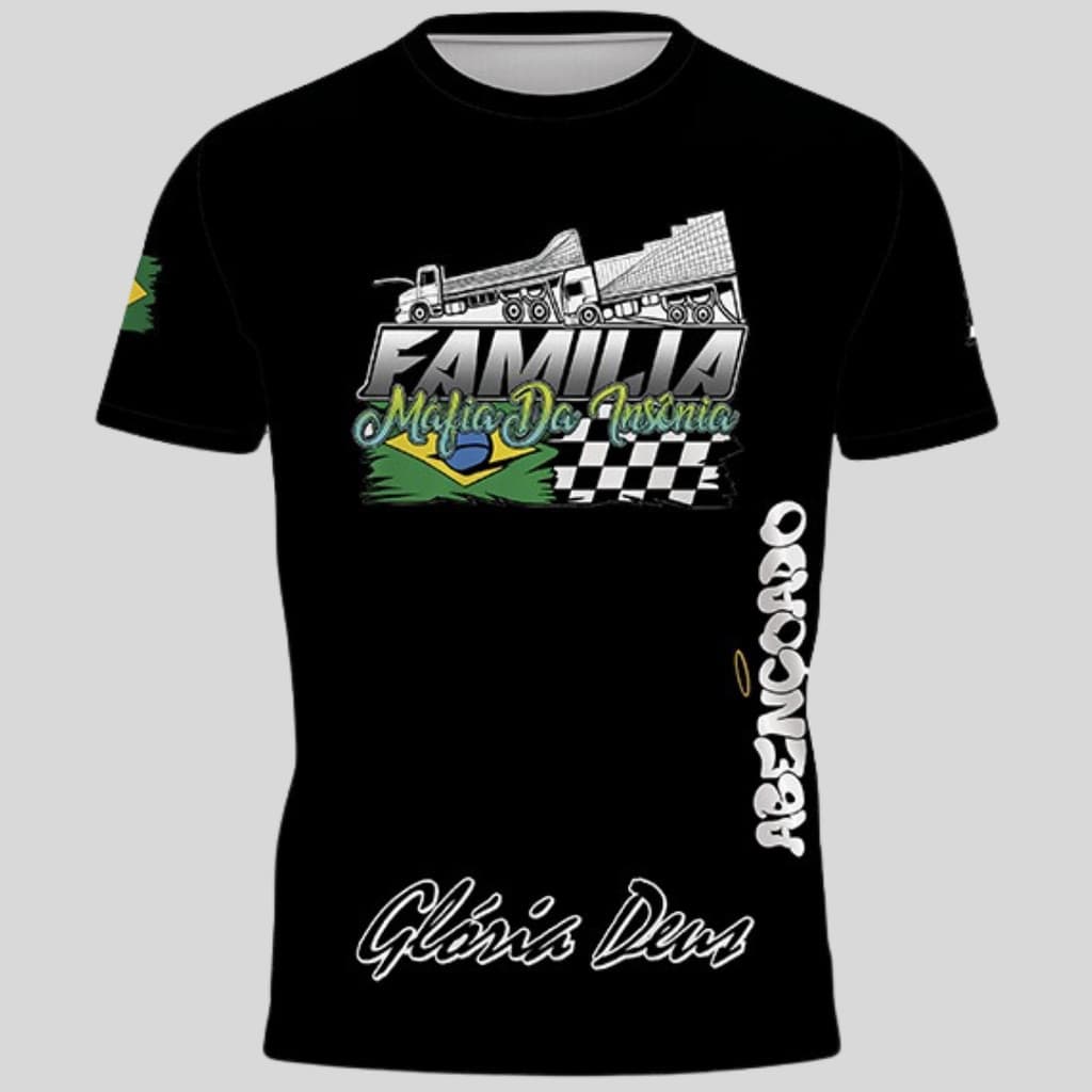 Camiseta Caminhoneiro Abençoado Camisa Mafia Da Insônia
