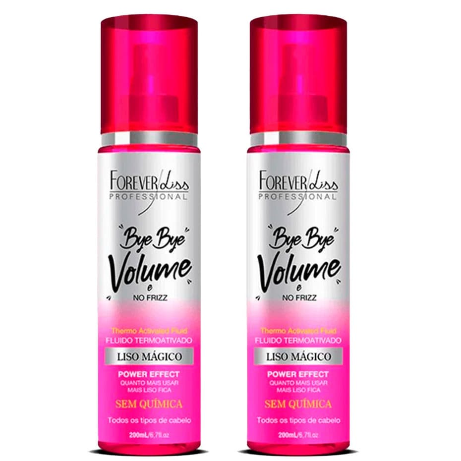 Combo 2 Bye Bye Volume e No Frizz 200ml Forever Liss Liso Mágico Original