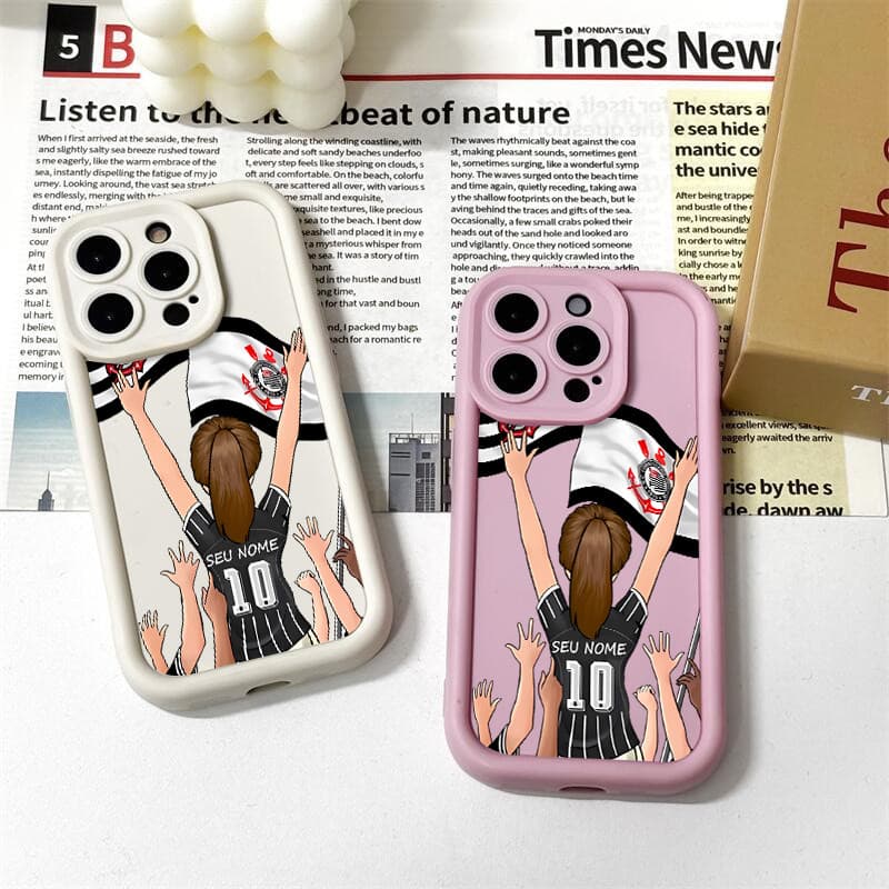 Capinha celular personalizada torcedores do Corinthians para iPhone 11 12 13 16 17 15 14 pro max 15 Plus capa silicone