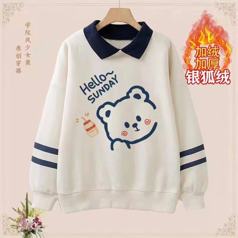Outono inverno estudantes do ensino médio manga comprida 16 camisa de fundo 12 meninas adolescentes 13 lapela mais velud