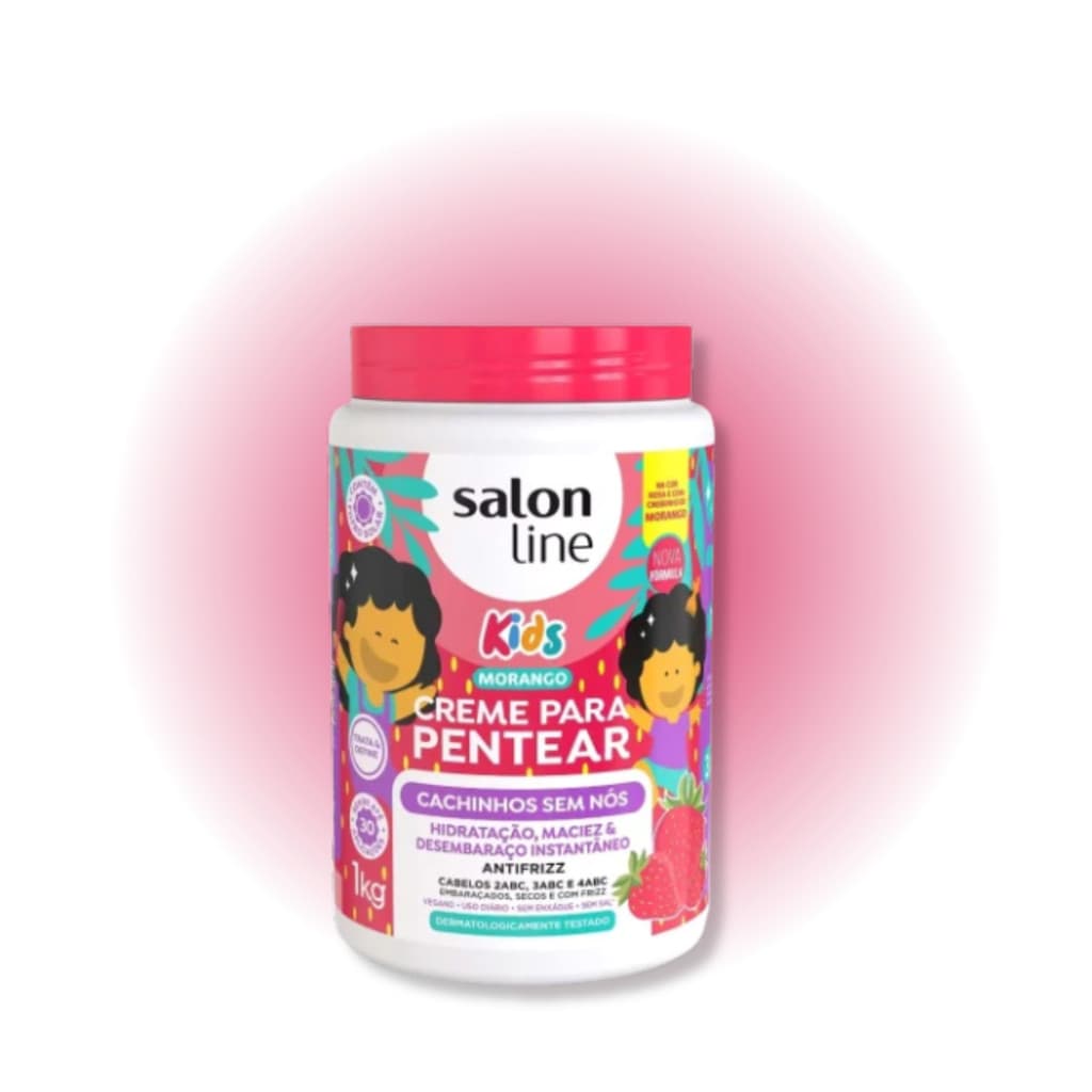Creme Pentear Salon Line KIDS Morango Desembaraço Hidratação Anti frizz 1Kg