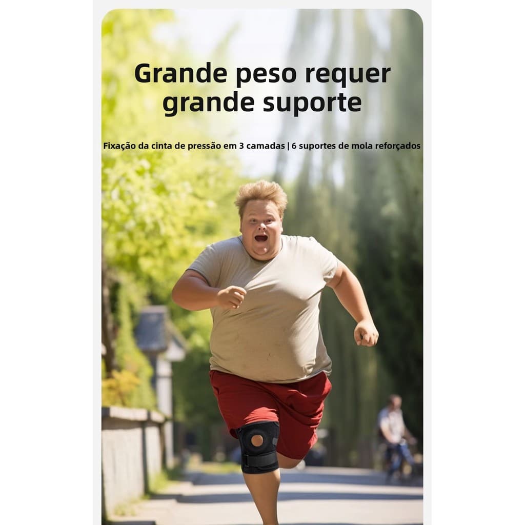 Joelheiras de tamanho grande, joelheiras para atletas de peso pesado.