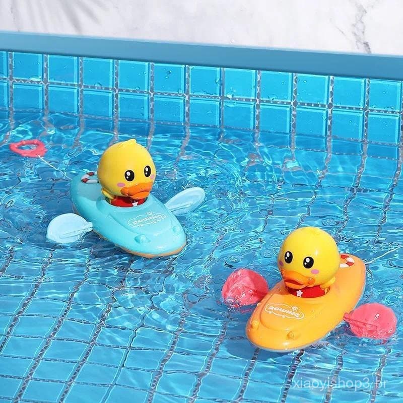 Crianças Banho Água Jogando Brinquedos Barco A Remo Nadar Flutuante Dos Desenhos Animados Pato Infantil Bebê Educação Pr