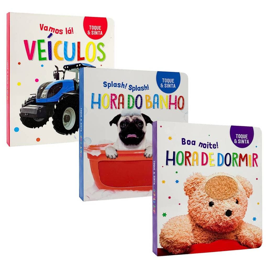 Kit Toque e Sinta - Veículos + Hora do Banho + Hora de Dormir | 3 Livros
