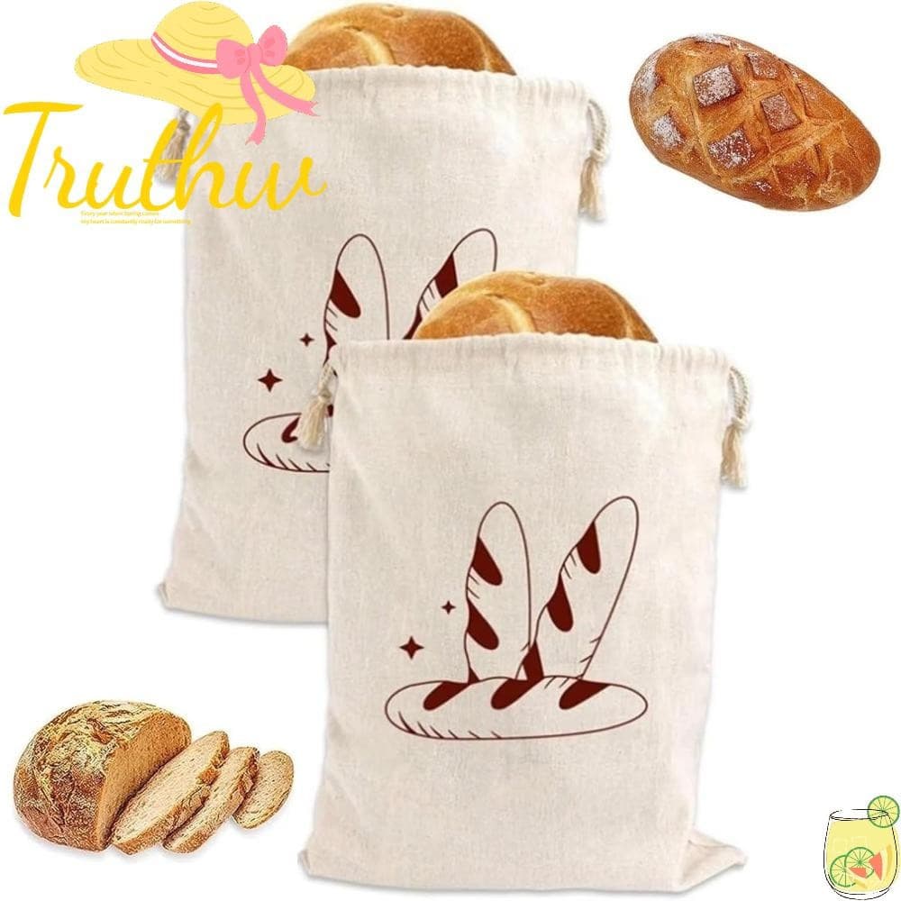 Sacos De Armazenamento De Pão TRUTHW , Saco De Linho Lavável Reutilizável , Caseiro Com Cordão