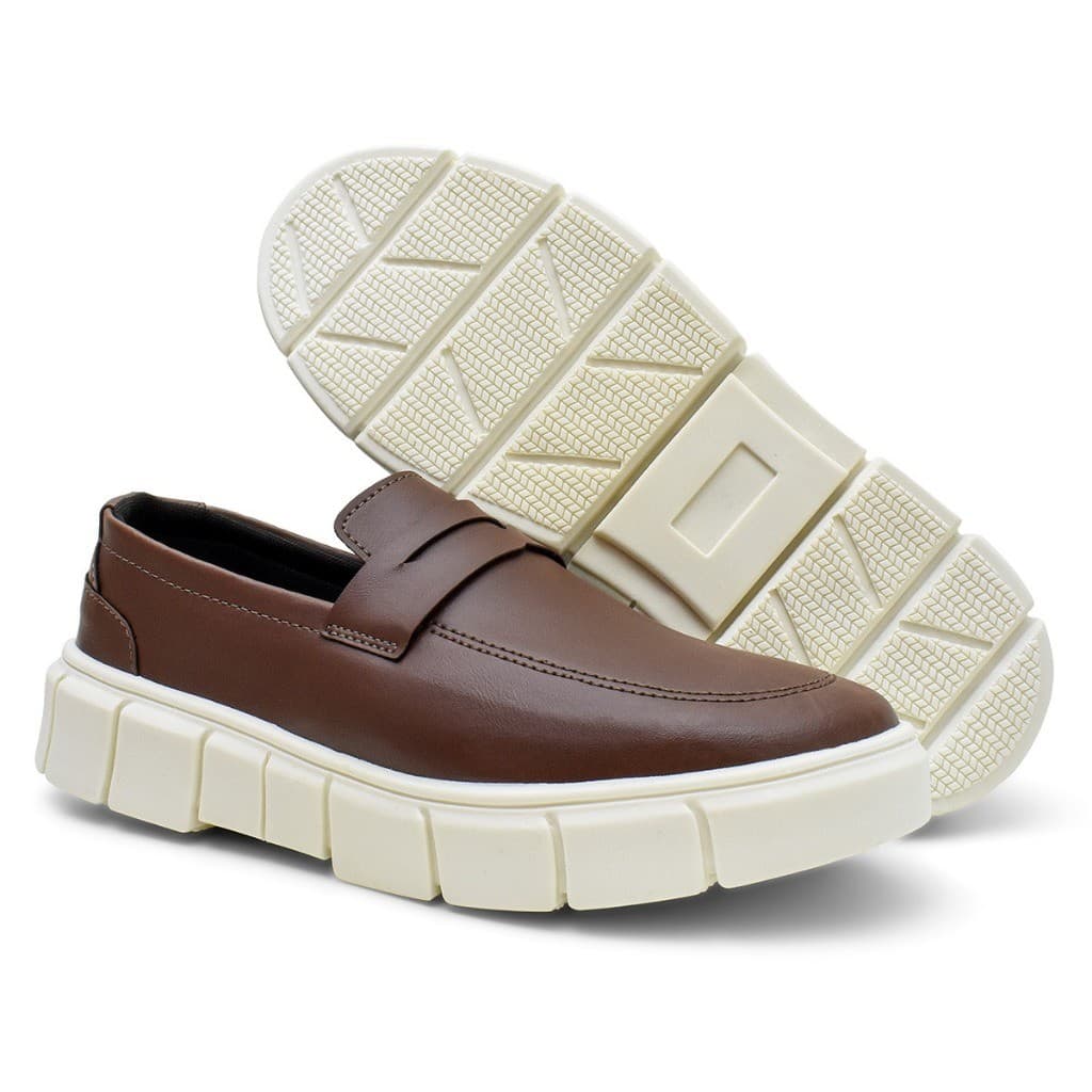 Sapato Mocassim Masculino Oxford Casual Social Elegante Confortável Sola Alta a Pronta Entrega