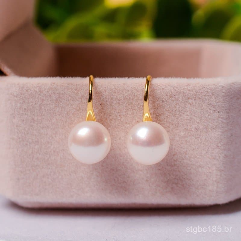 Brincos de prata esterlina s925 com pérolas naturais de água doce, estilo vintage feminino de verão, luxo leve, versátei